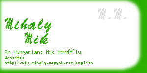 mihaly mik business card